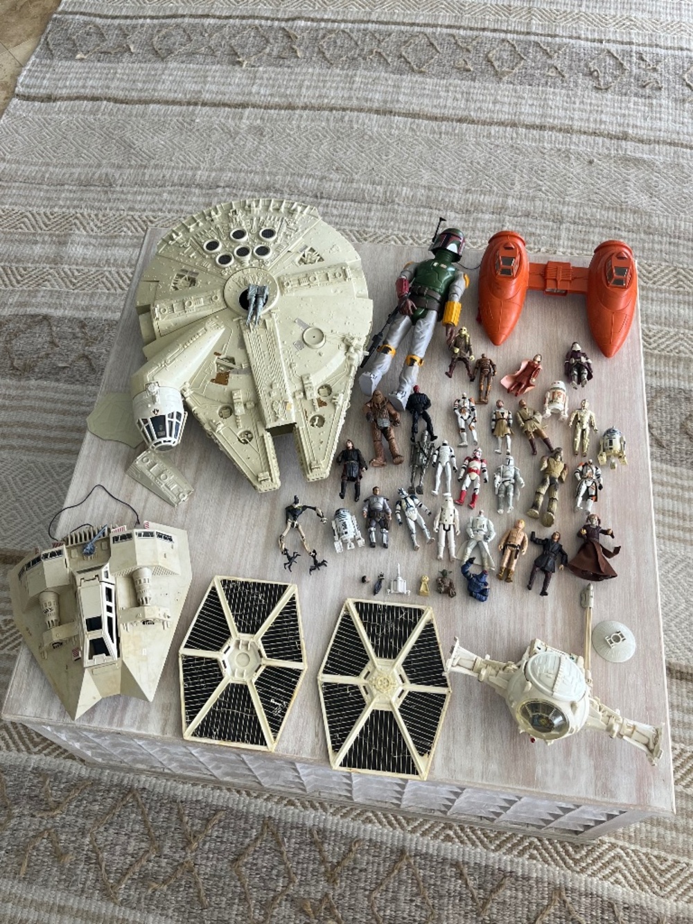 Vintage 1978–1980 Kenner Star Wars Lot Millennium Falcon + Vehicles + Fig AS IS